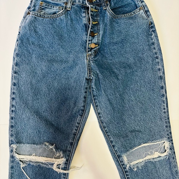 WeWoreWhat Blue Ripped Button-Fly Jeans - Picture 4 of 4